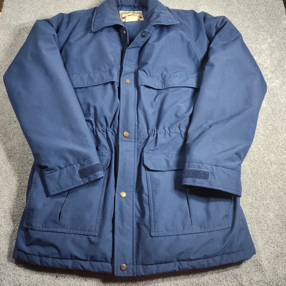 Cabelas Mens Gore Tex Medium‎ Hunting Fishing Winter Jacket Coat Blue Outdoors
